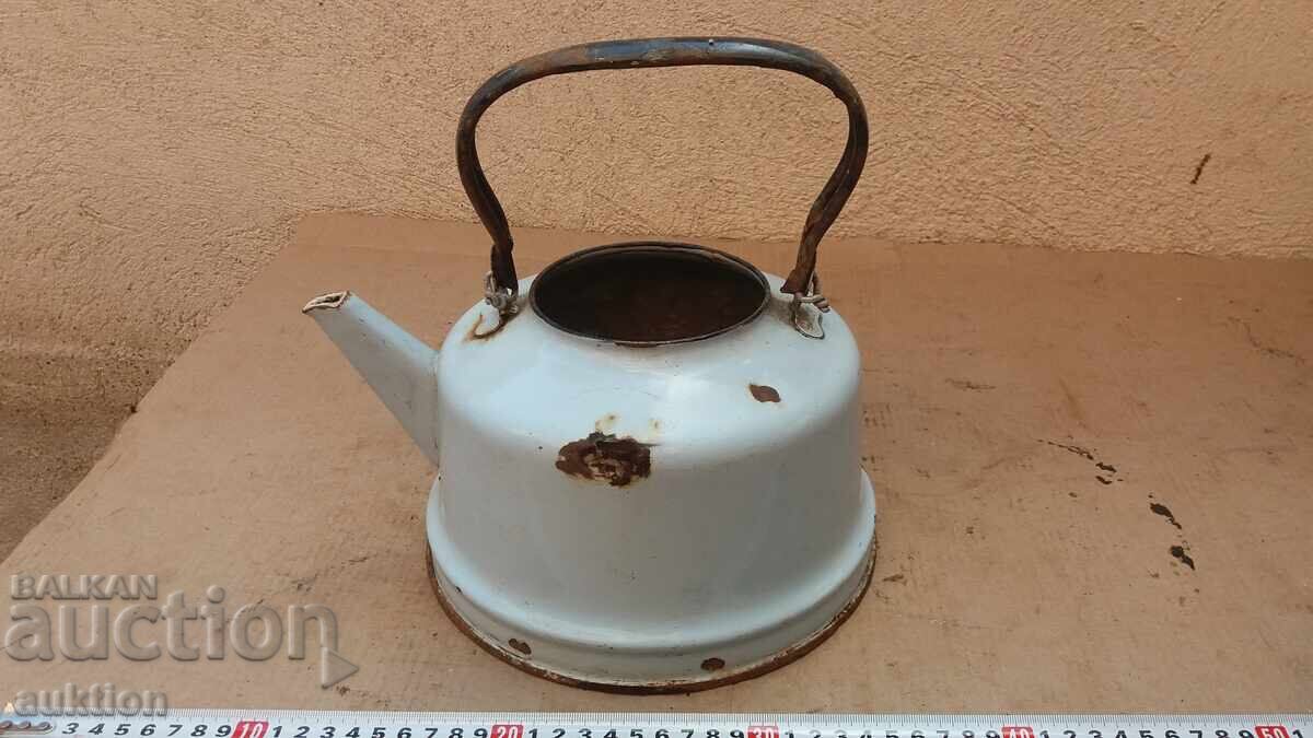 Auction  Enamelled Teapot with Markings