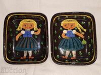 Farfurii ceramice suedeze vintage, de designer, pictate manual