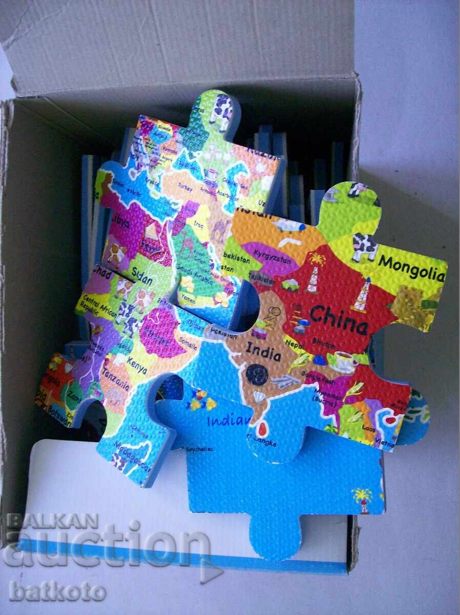 Δημοπρασία Μεγάλο ιαπωνικό παζλ - χάρτης του κόσμου 48 κομματιών