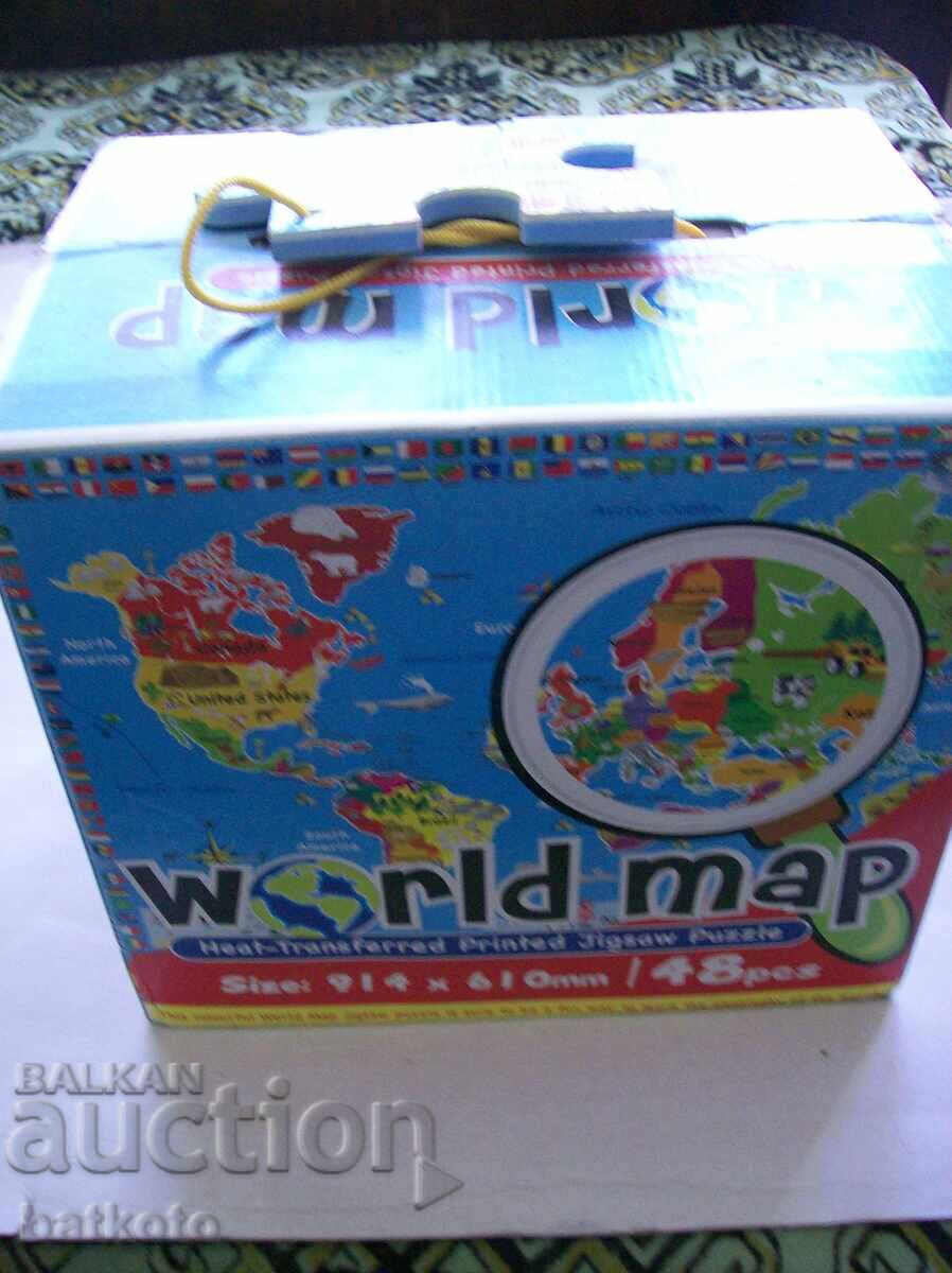 Μεγάλο ιαπωνικό παζλ - χάρτης του κόσμου 48 κομματιών