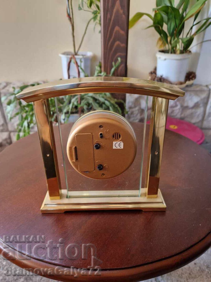Όμορφο επιτραπέζιο ρολόι-ξυπνητήρι από ορείχαλκο και κρύσταλλο - 7