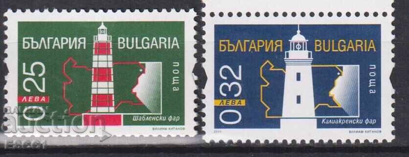 Καθαρές σφραγίδες μηχανικής προστασίας Φάροι θαλάσσης 2001 από Βουλγαρία