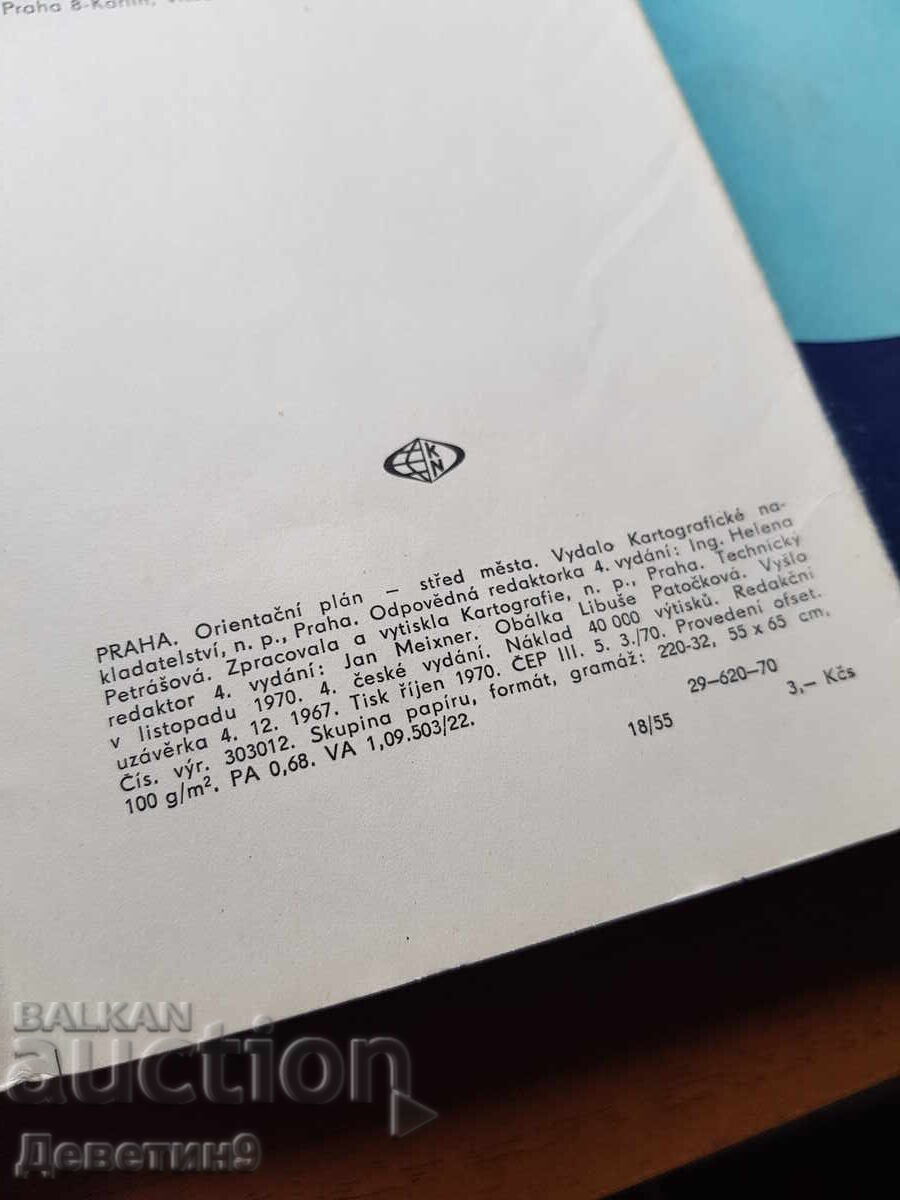 Hartă veche cehă - Praga 1970 - 6 Hartă veche cehă - Praga 1970 - 6