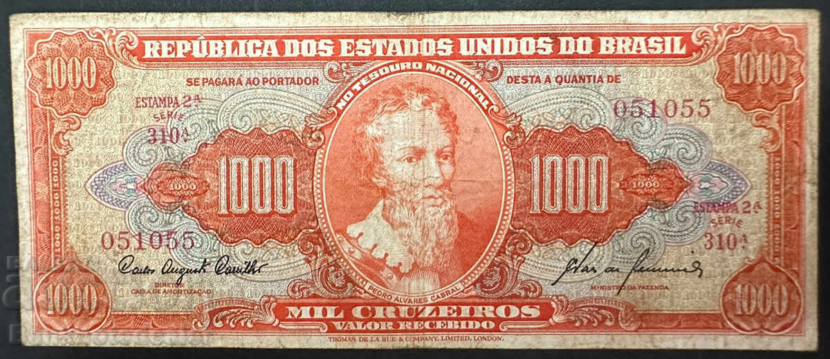 Brazil 1000 Cruzeiro 1960 Pick 165 Reference 1055 with price 22.00 BGN | € 11.25