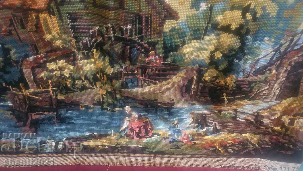 Δημοπρασία Μεγάλο Γκομπλέν, ραμμένο στο χέρι, 80x63εκ