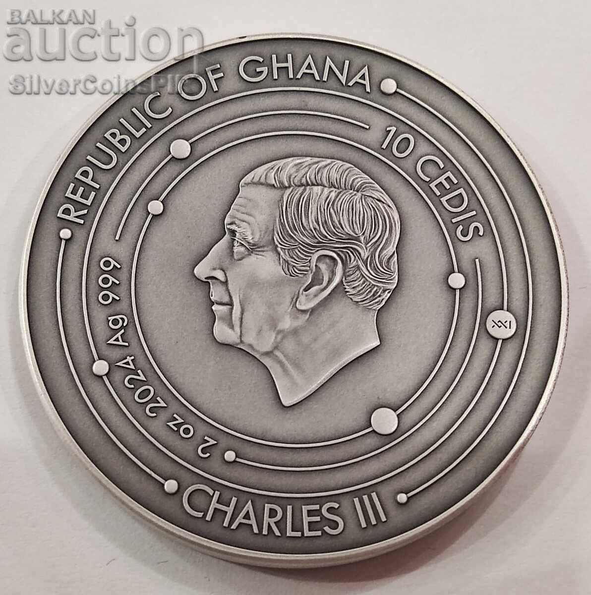 Сребро 2 оz Марс Слънчева Система 2024 Гана - 6 Сребро 2 оz Марс Слънчева Система 2024 Гана - 6