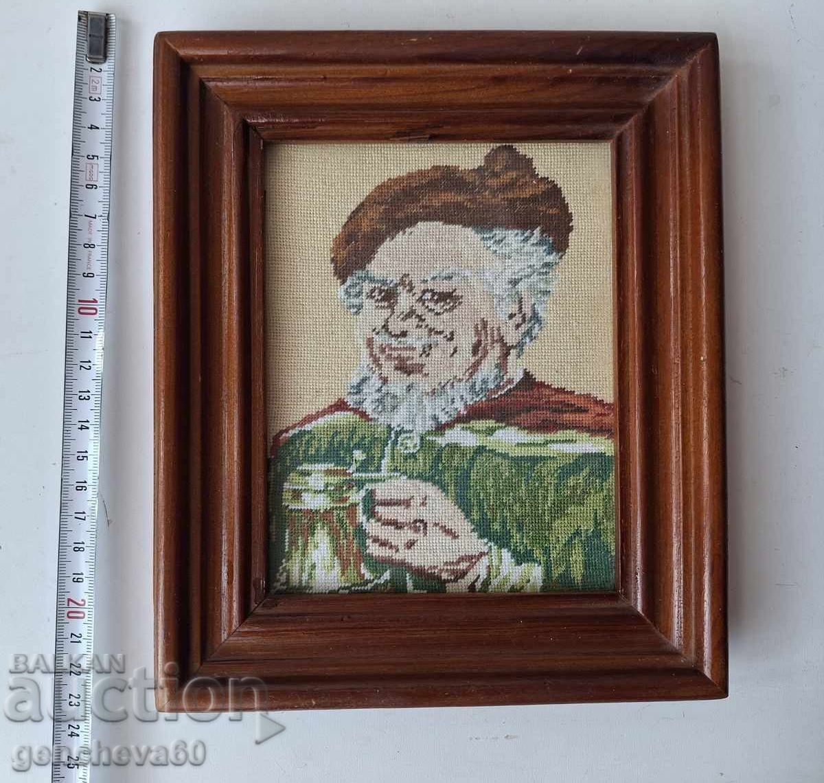 Аукцион Ръчно шит гоблен,,Моряк с халба" Аукцион Ръчно шит гоблен,,Моряк с халба"