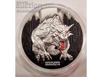 Silver 2 oz Behemoth Floral 2024 Cameroon