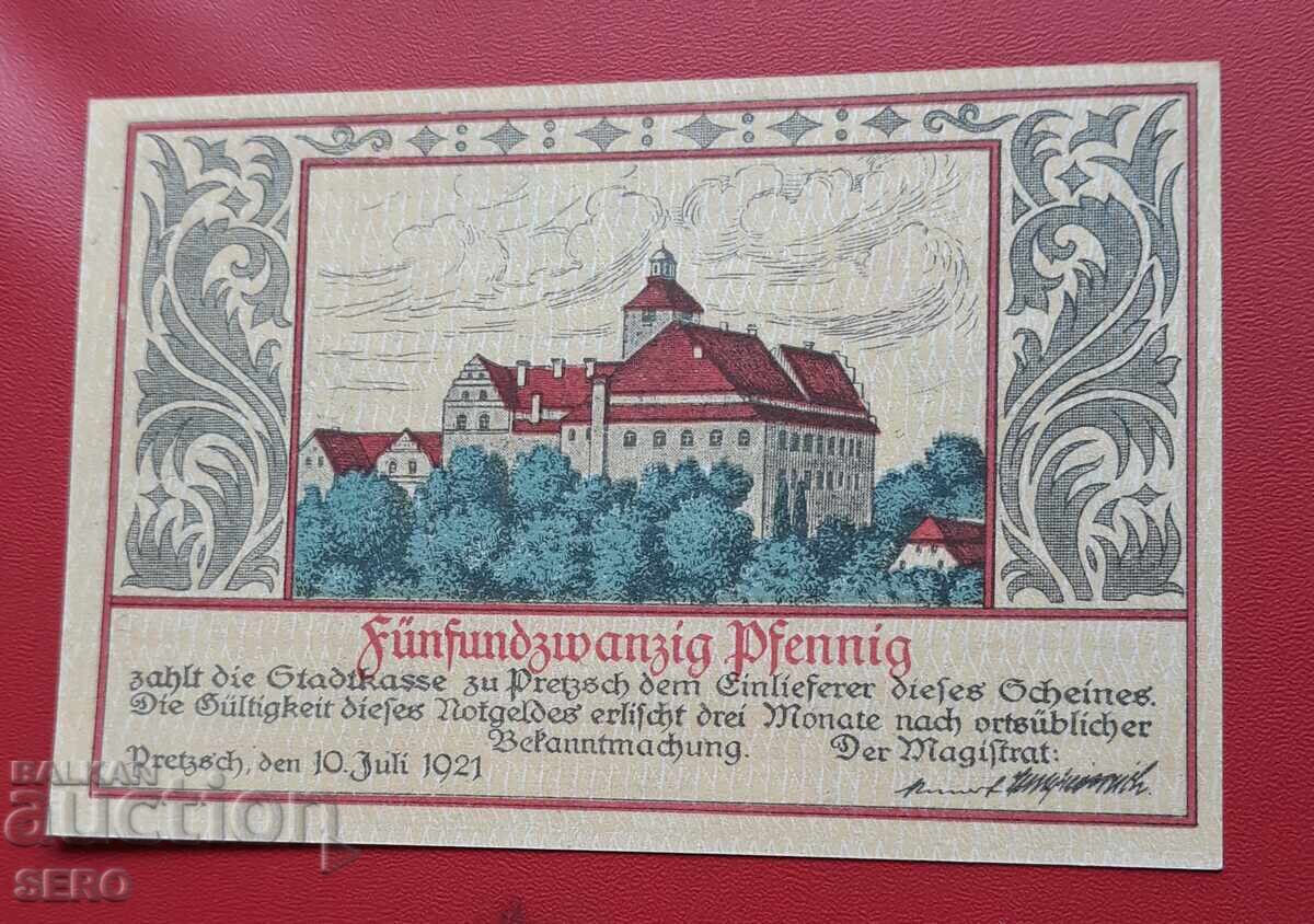 Bancnotă-Germania-Saxonia-Pretzsch-25 pfennig 1921 cu preț 2.00 BGN | € 1.02