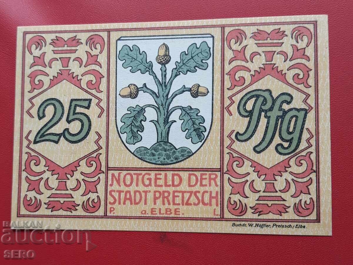Bancnotă-Germania-Saxonia-Pretzsch-25 pfennig 1921