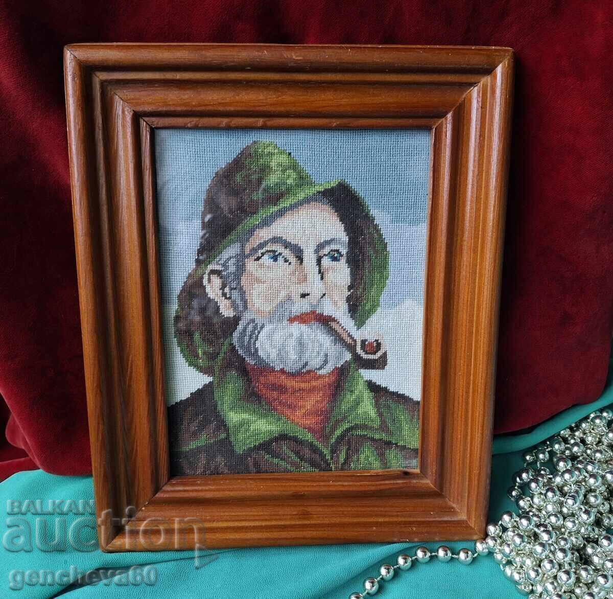 Wiler tapestry "The Old Man with the Pipe", petit point - 5 Wiler tapestry "The Old Man with the Pipe", petit point - 5