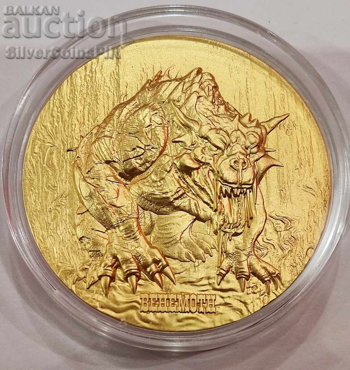 Silver 2 oz Behemoth Gold-Plated 2024 Cameroon Silver 2 oz Behemoth Gold-Plated 2024 Cameroon