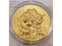 Silver 2 oz Behemoth Gold-Plated 2024 Cameroon