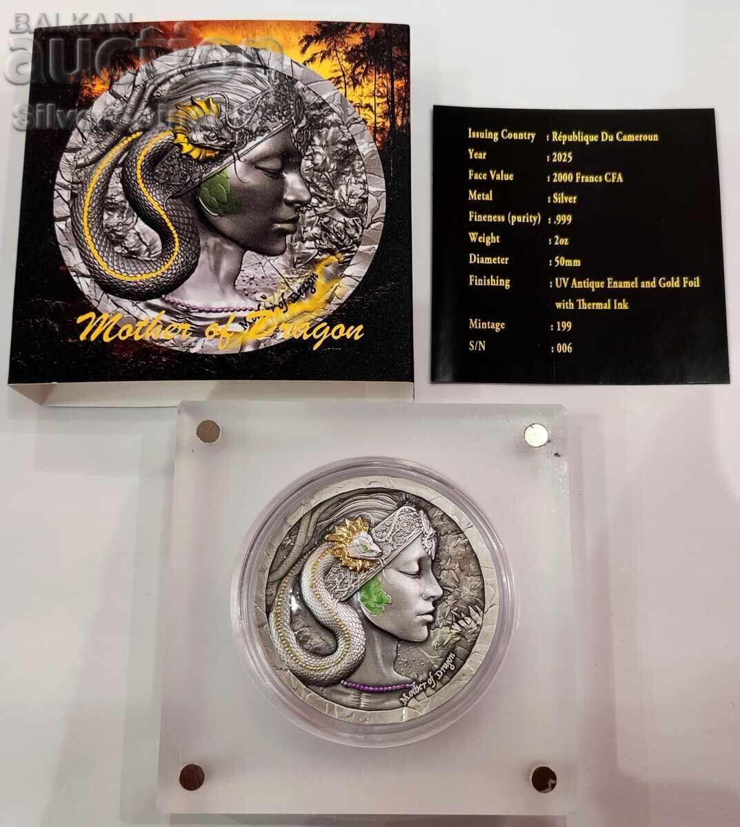 Silver 2 oz Mother of Dragons 2025 Cameroon - 5 Silver 2 oz Mother of Dragons 2025 Cameroon - 5