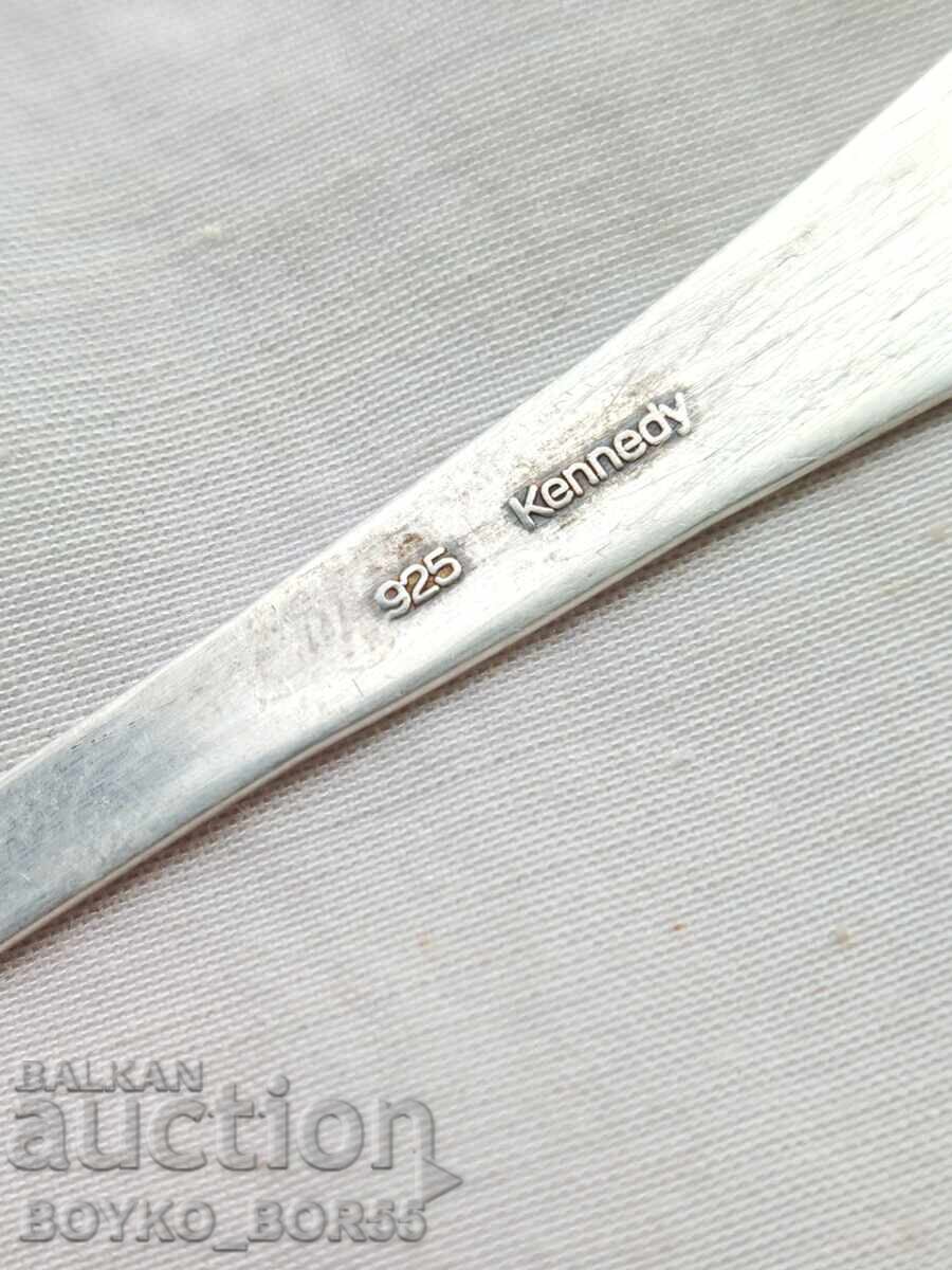 Auction  Original Antique Silver Marked Spoon Kennedy