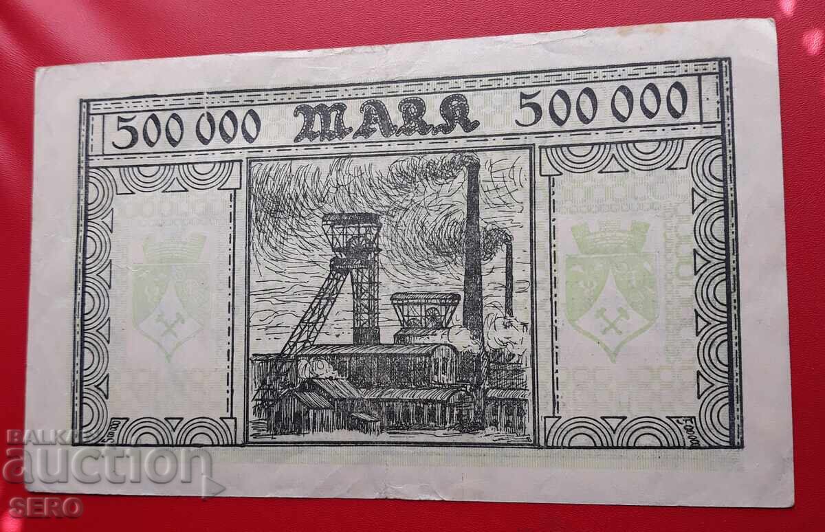 Banknote-Germany-North Rhine-Westphalia-Oberhausen-500,000 m.1923 with price 6.00 BGN | € 3.07