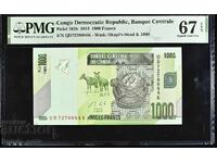 Κονγκό 1000 φράγκα 2013 PMG 67
