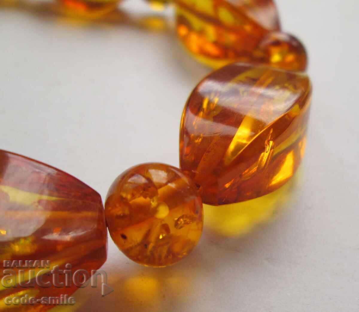 Старо дамско кехлибарено колие гердан естествен кехлибар - 5