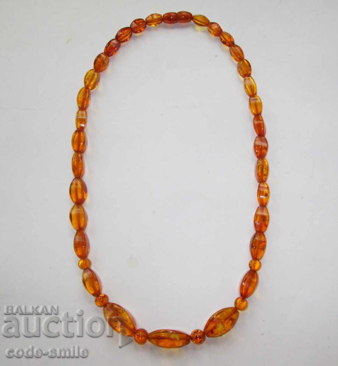 Старо дамско кехлибарено колие гердан естествен кехлибар