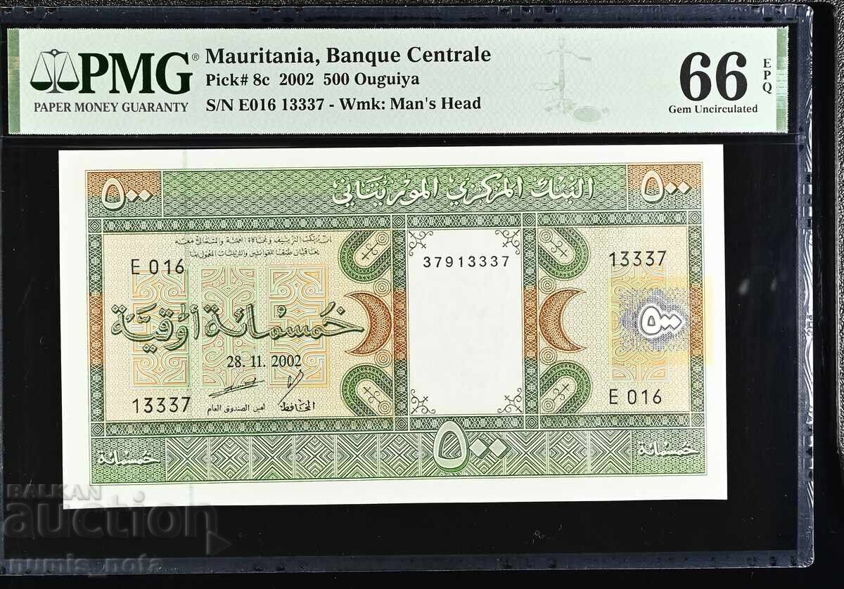 Mauritania 500 Ouguiya 2002 Year PMG 66