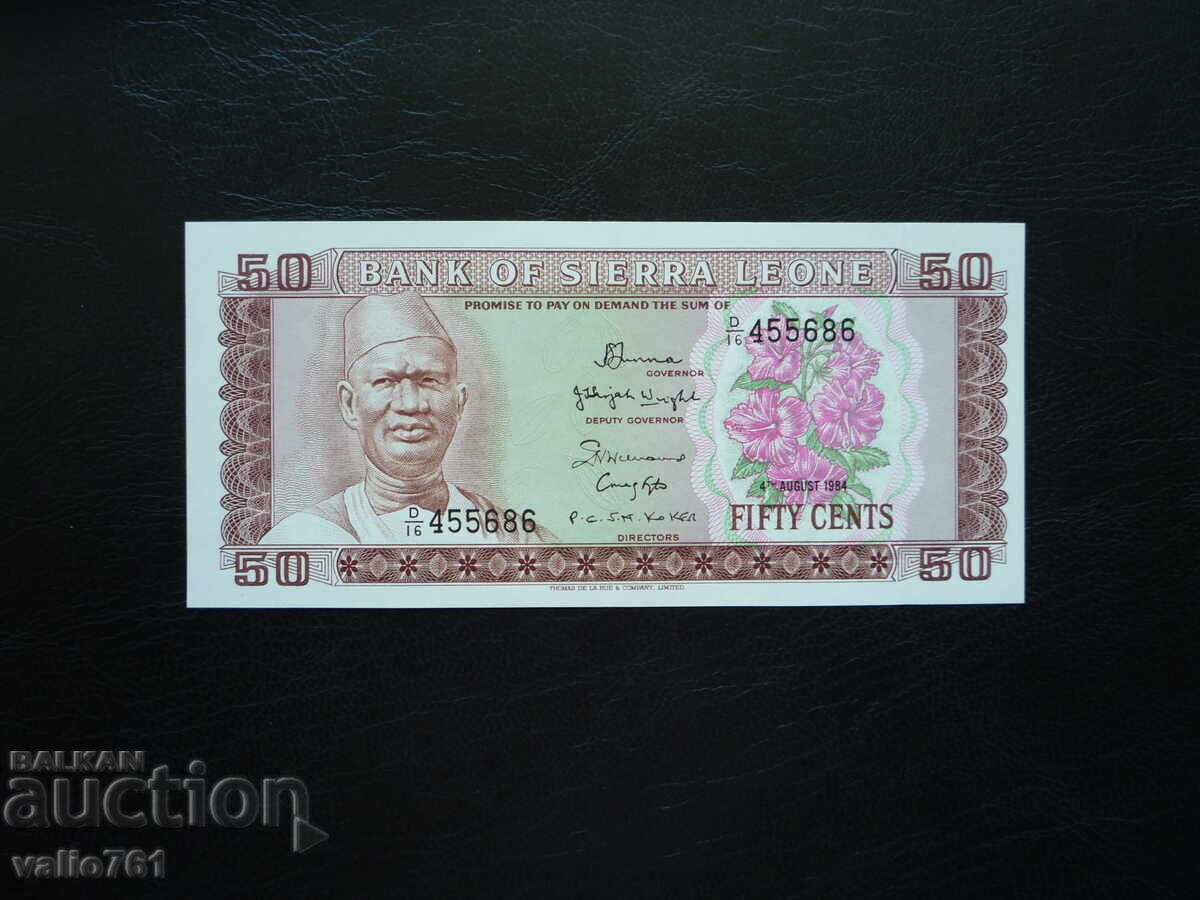 SIERRA LEONE 50 CENTS 1984 NEW UNC SIERRA LEONE 50 CENTS 1984 NEW UNC