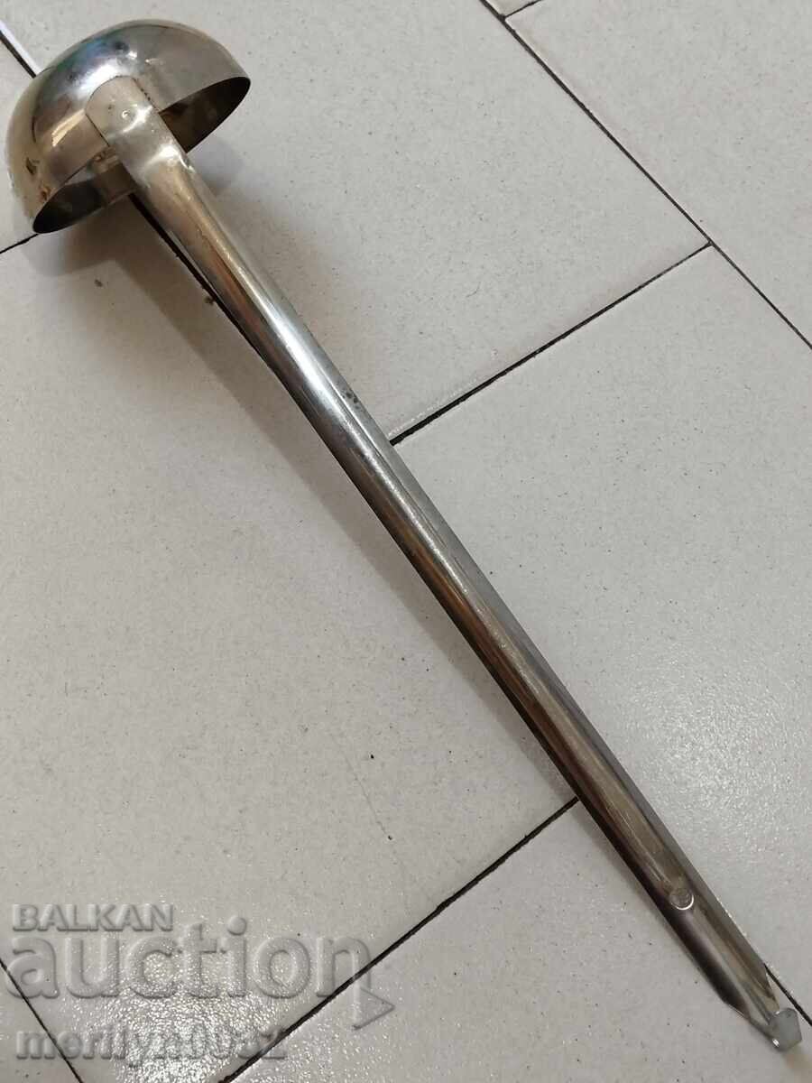 Lingură veche din oțel inoxidabil, polonic Coreea de Nord - 7