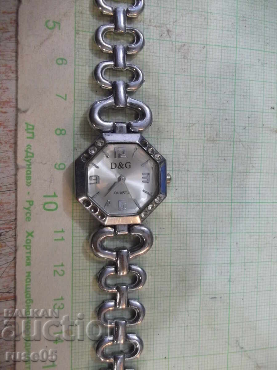 Ceas "D&G" de damă cu cuarț, funcțional cu preț 5.00 BGN | € 2.56 Ceas "D&G" de damă cu cuarț, funcțional cu preț 5.00 BGN | € 2.56