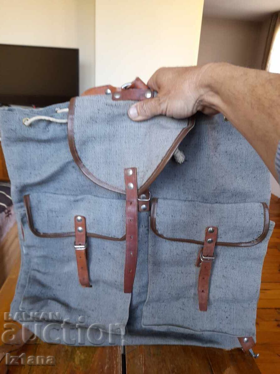 Delivery of Old canvas backpack