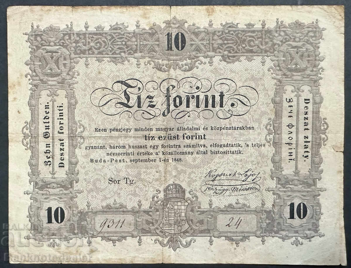 Hungary 10 Forint Gulden 1848