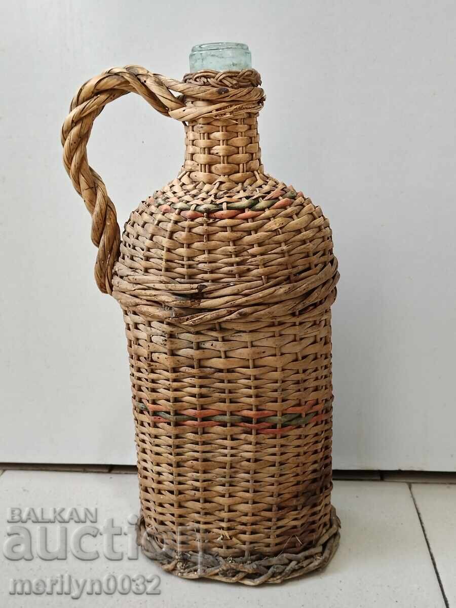 Παλιά πλεκτή δαματζάνα, μπουκάλι με πλέξη, μπουκάλι, γυαλί με τιμή 45.00 BGN | € 23.01 Παλιά πλεκτή δαματζάνα, μπουκάλι με πλέξη, μπουκάλι, γυαλί με τιμή 45.00 BGN | € 23.01