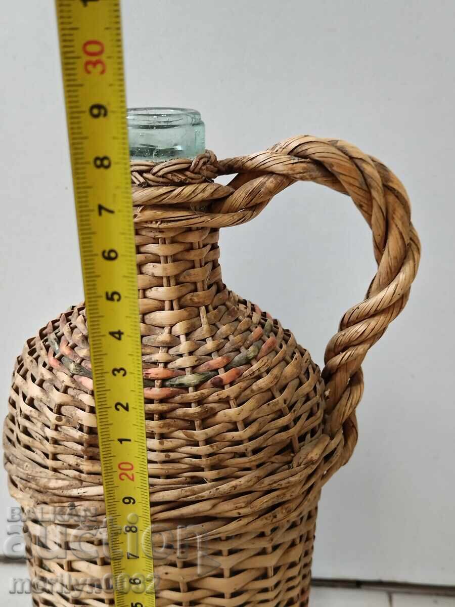 Δημοπρασία Παλιά πλεκτή δαματζάνα, μπουκάλι με πλέξη, μπουκάλι, γυαλί Δημοπρασία Παλιά πλεκτή δαματζάνα, μπουκάλι με πλέξη, μπουκάλι, γυαλί