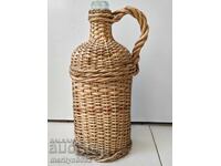 Damigeană veche împletită, sticlă împletită, sticlă, sticlă