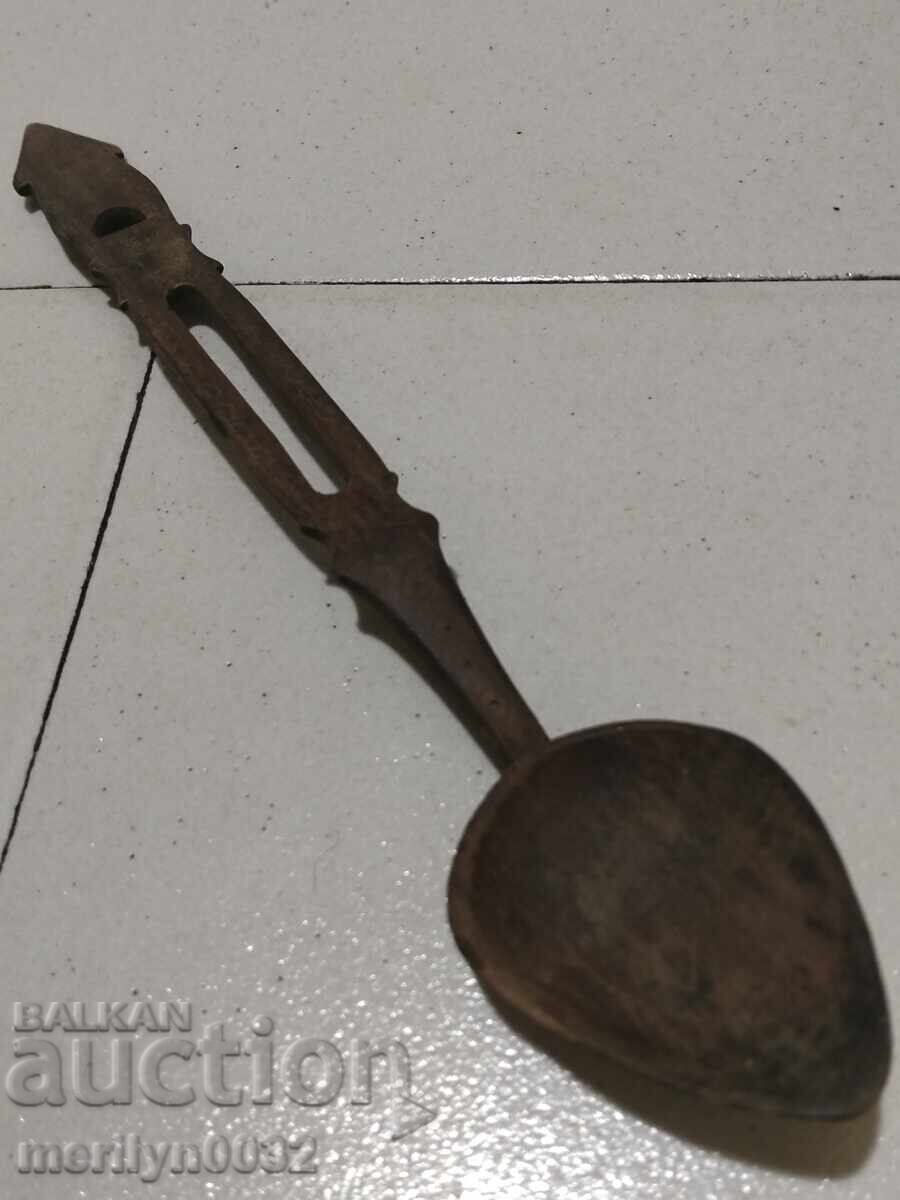 Παλιό ξύλινο κουτάλι, το ξύλινο,