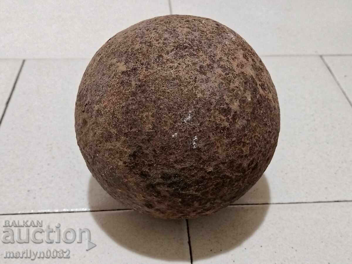 Auction  Old cannonball from a cannon, artillery piece, mortar, bombard