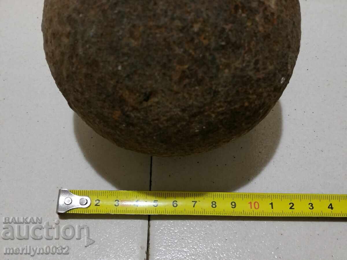 Delivery of Old cannonball from a cannon, artillery piece, mortar, bombard