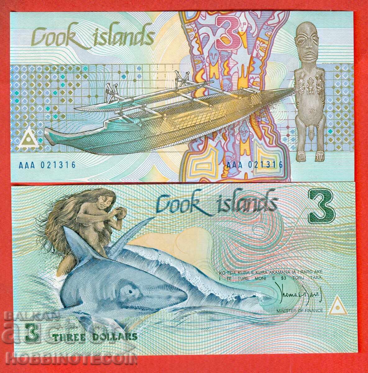 COOK ISLANDS COOK - emisiune de 3 $ - emisiune 1987 NOU UNC COOK ISLANDS COOK - emisiune de 3 $ - emisiune 1987 NOU UNC
