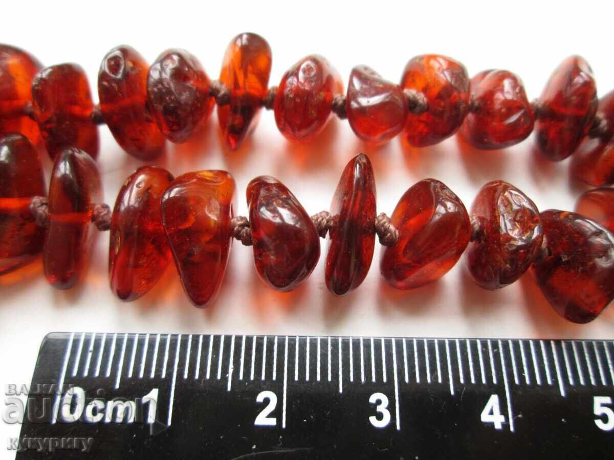 Аукцион Старо кехлибарено колие гердан натурален тъмен кехлибар