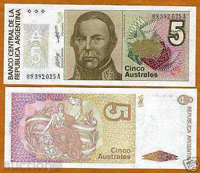 SORBA AUCTIONS ARGENTINA 5 AUSTRALA 1985 UNC SORBA AUCTIONS ARGENTINA 5 AUSTRALA 1985 UNC