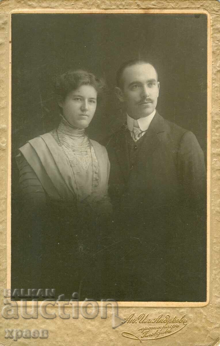 FOTOGRAFIE VECHE - CARTON - AN.ANDREEV - PLOVDIV - 1678