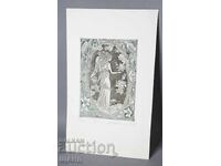 Desen de maestru grafică gravură+acvatinte Nike Zeița Sub
