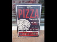 Placă metalică mâncare pizza mare petrecere sosuri cutie livrare