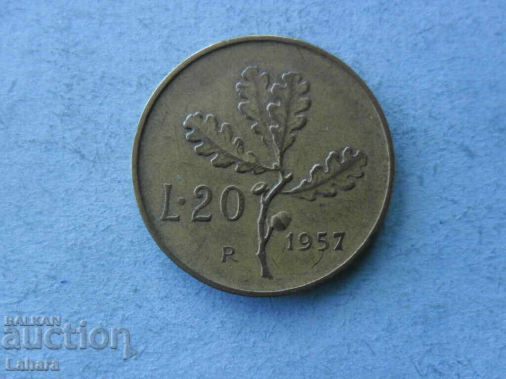 20 lire 1957 Italia