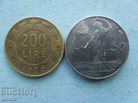 50 и 200 лири 1980 г. Италия
