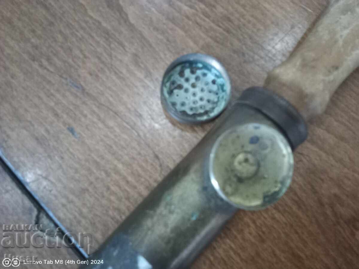 Delivery of Old bronze pump, garden