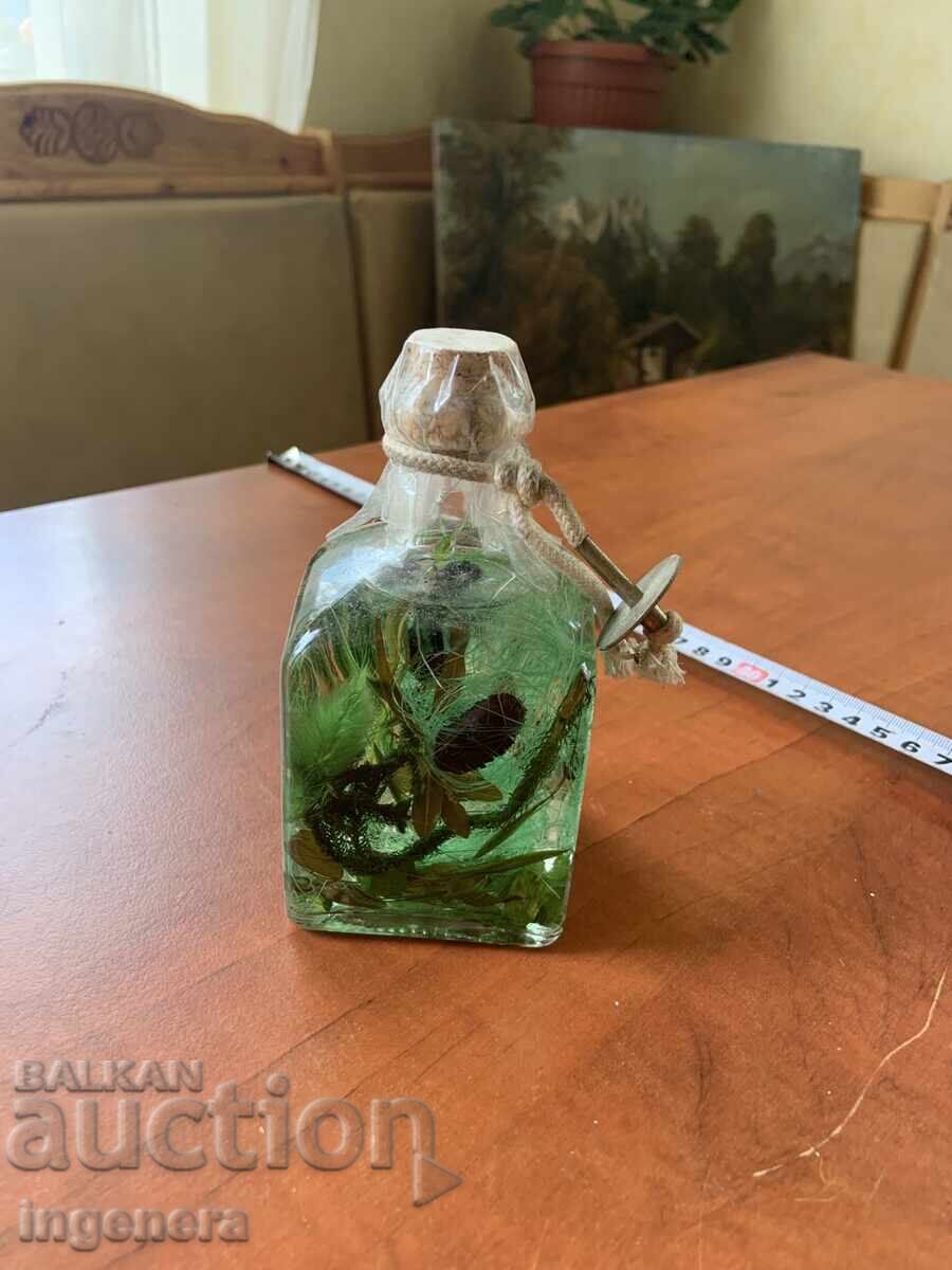 ШИШЕ С ВОДОРАСЛИ И ТЕЧНОСТ СТЪКЛО СУВЕНИР