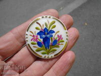 OLD BROOCH HAND-PAINTED PORCELAIN HANDMALEREI