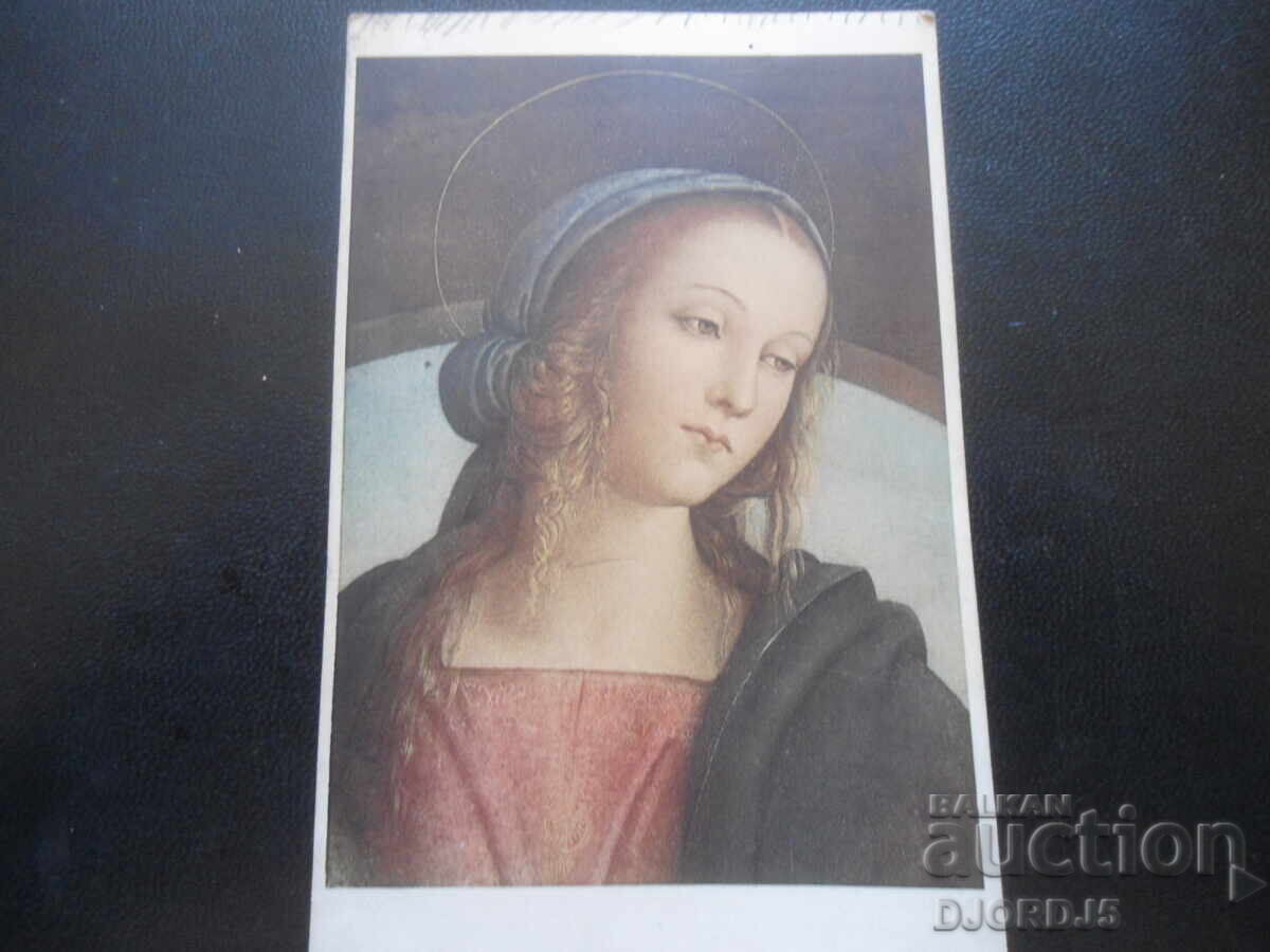 Old postcard, TESTA DI WERGINE, Florence, Uffizi Gallery