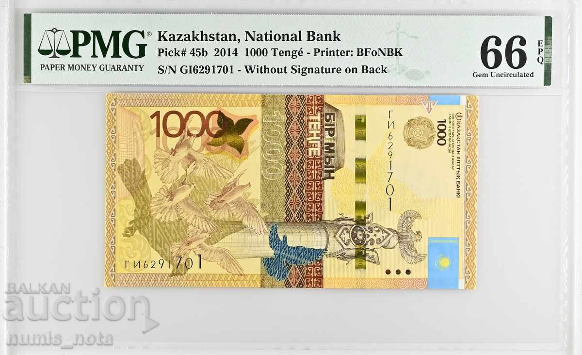 Казахстан 1000 тенге 2014 година PMG 66 Казахстан 1000 тенге 2014 година PMG 66
