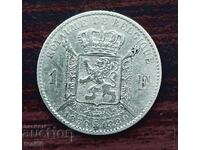 Белгия 1 франк 1880г,  Леополд I и II