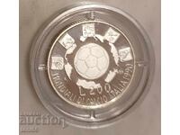 Italy 200 Lire 1989, Silver Proof